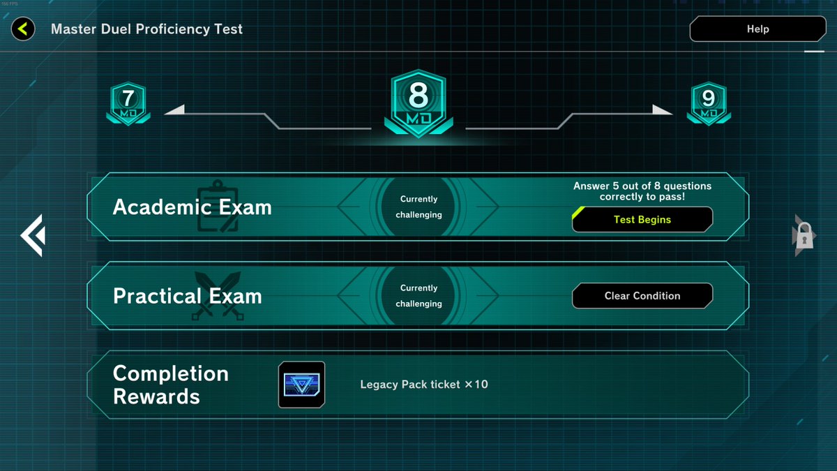New Master Duel Proficiency Test levels have been added! The Max