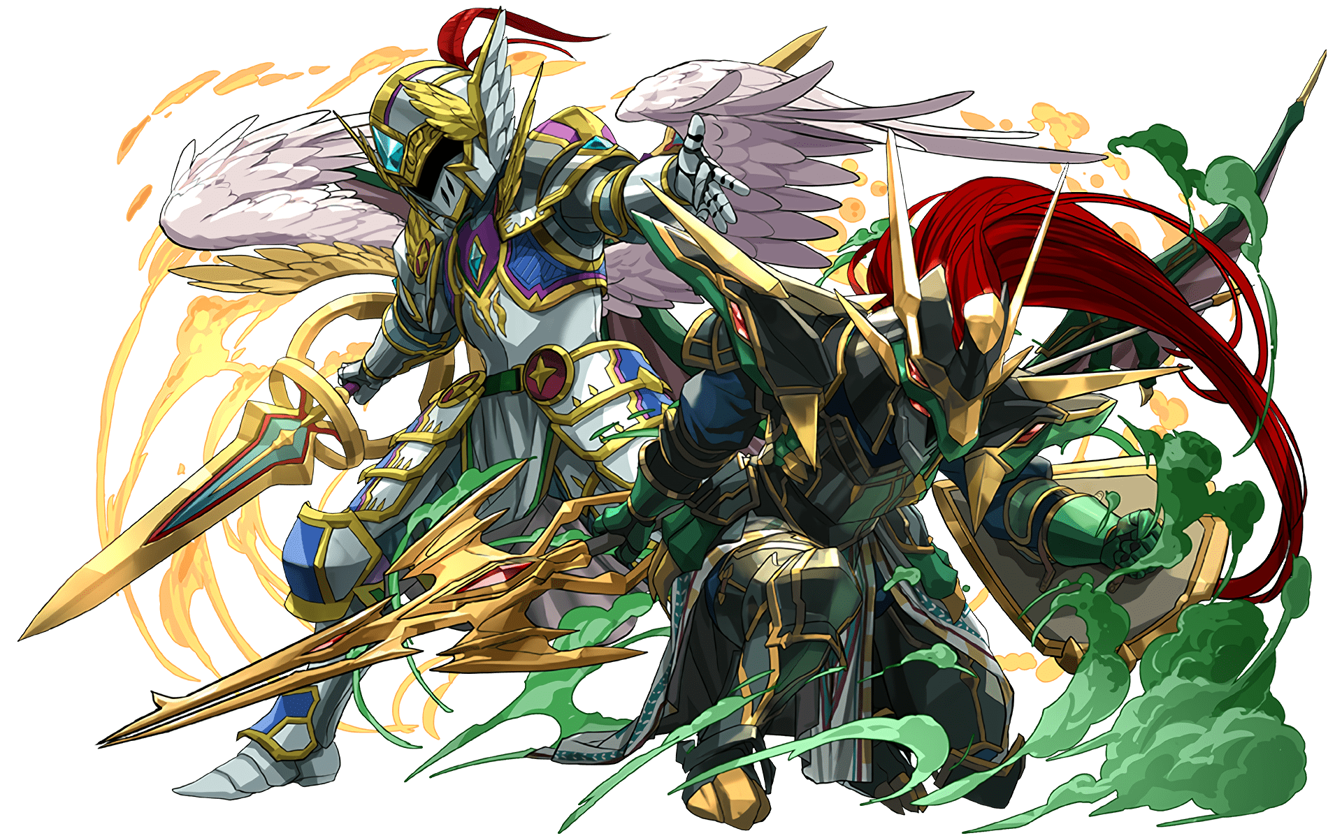 未使用】ガンホーツアー霊吼拳の青龍・カリン古龍騎士セロ＆天空騎士