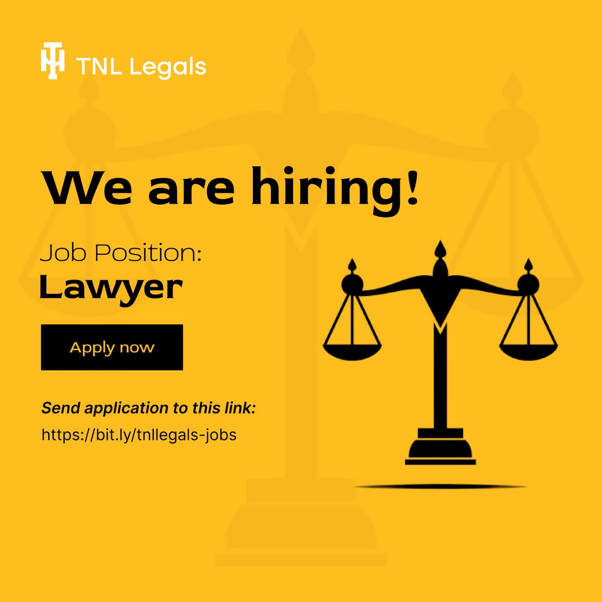 thelolabello's tweet photo. Are you a passionate legal practitioner looking to make a difference? We're hiring!
Join our dynamic team and help us provide exceptional legal services. Apply now and be a part of something great

https://t.co/mCJZnMBYcT https://t.co/cx4hoHYzKf