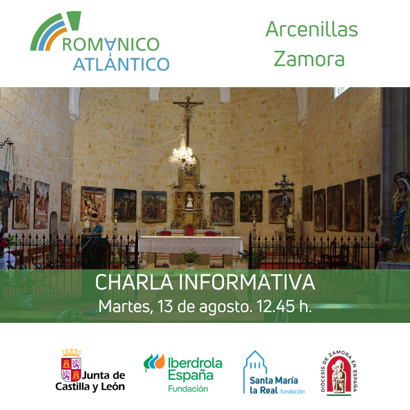 El martes, 13 de agosto, a las 12.45 h., estaremos en #Arcenillas #Zamora para explicar en qué consistirá la próxima intervención del Plan #RománicoAtlántico en la iglesia parroquial de la localidad, ¡os esperamos! 

santamarialareal.org/arcenillas-aco…