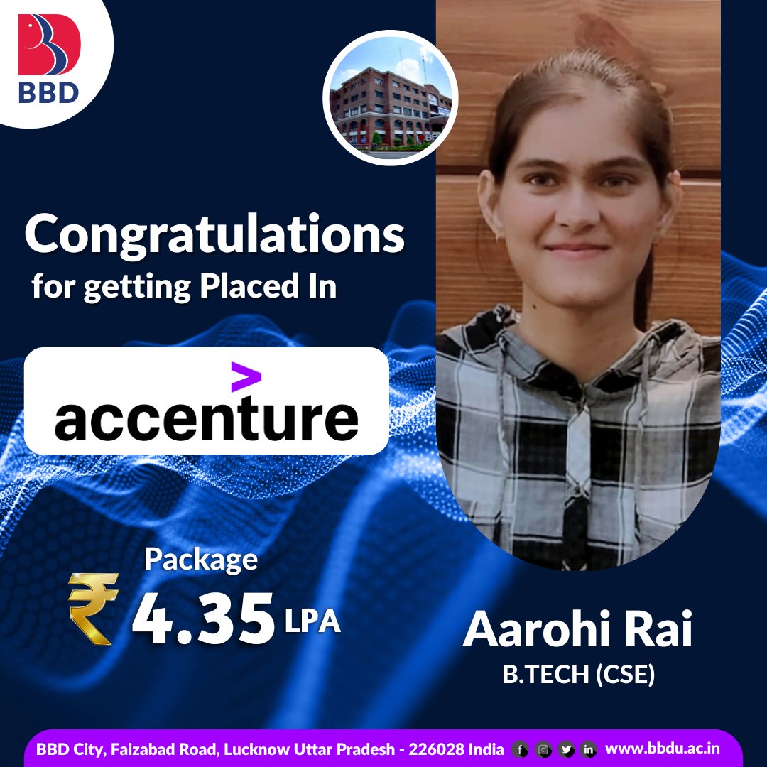 BBD_UNIVERSITY's tweet image. Onwards, Upwards and Beyond!! Best wishes for your future endeavors. #Accenture #Placement2024 #wearefutureready #campusplacement #bbdgroup #lifeatbbd #bbduniversity