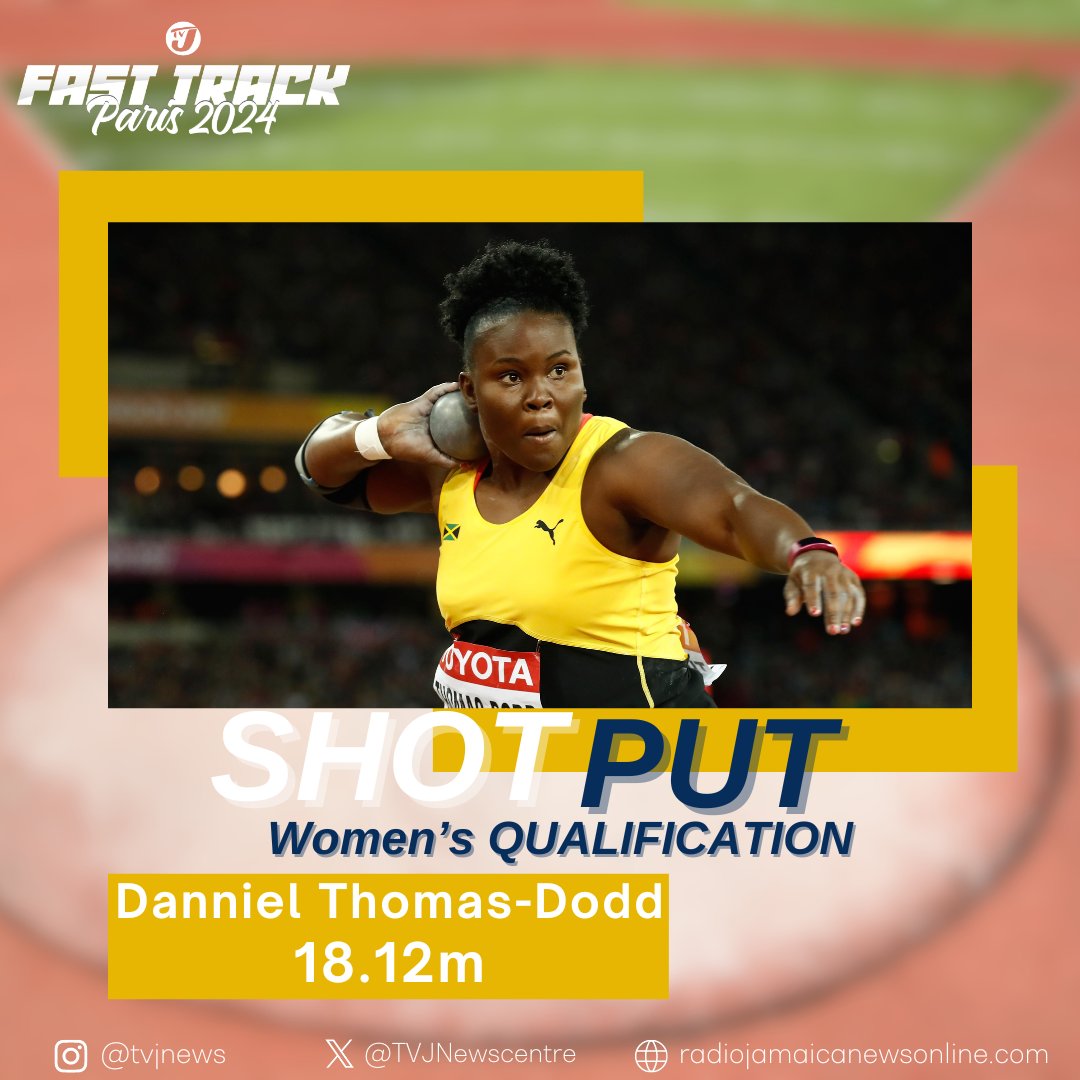 Danniel Thomas-Dodd narrowly missed advancing to the women's shot put final, finishing sixth in Group B and thirteenth overall with a best throw of 18.12 meters.

Tune in to #FastTrackParis2024 on <a href="/1spotmedia/">1SpotMedia</a>, TVJSN and JNN