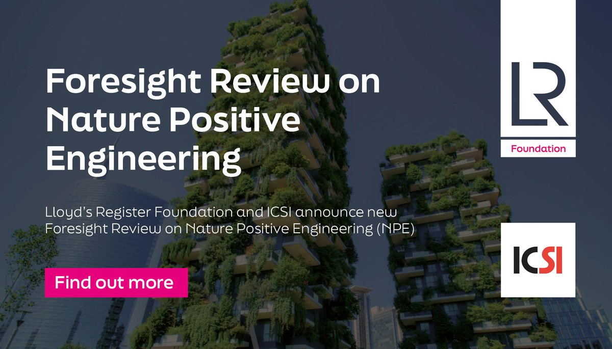 Int'l Coalition for Sustainable Infrastructure (@sust_coalition) on Twitter photo Today <a href="/LR_Foundation/">Lloyd's Register Foundation</a> & <a href="/sust_coalition/">Int'l Coalition for Sustainable Infrastructure</a> have announced a new Foresight Review on Nature-positive Engineering - which aims to define what #NaturePositive engineering is and what positive contribution #engineers can make now, and in the
future. Read more: loom.ly/s503PTU Today <a href="/LR_Foundation/">Lloyd's Register Foundation</a> & <a href="/sust_coalition/">Int'l Coalition for Sustainable Infrastructure</a> have announced a new Foresight Review on Nature-positive Engineering - which aims to define what #NaturePositive engineering is and what positive contribution #engineers can make now, and in the
future. Read more: loom.ly/s503PTU