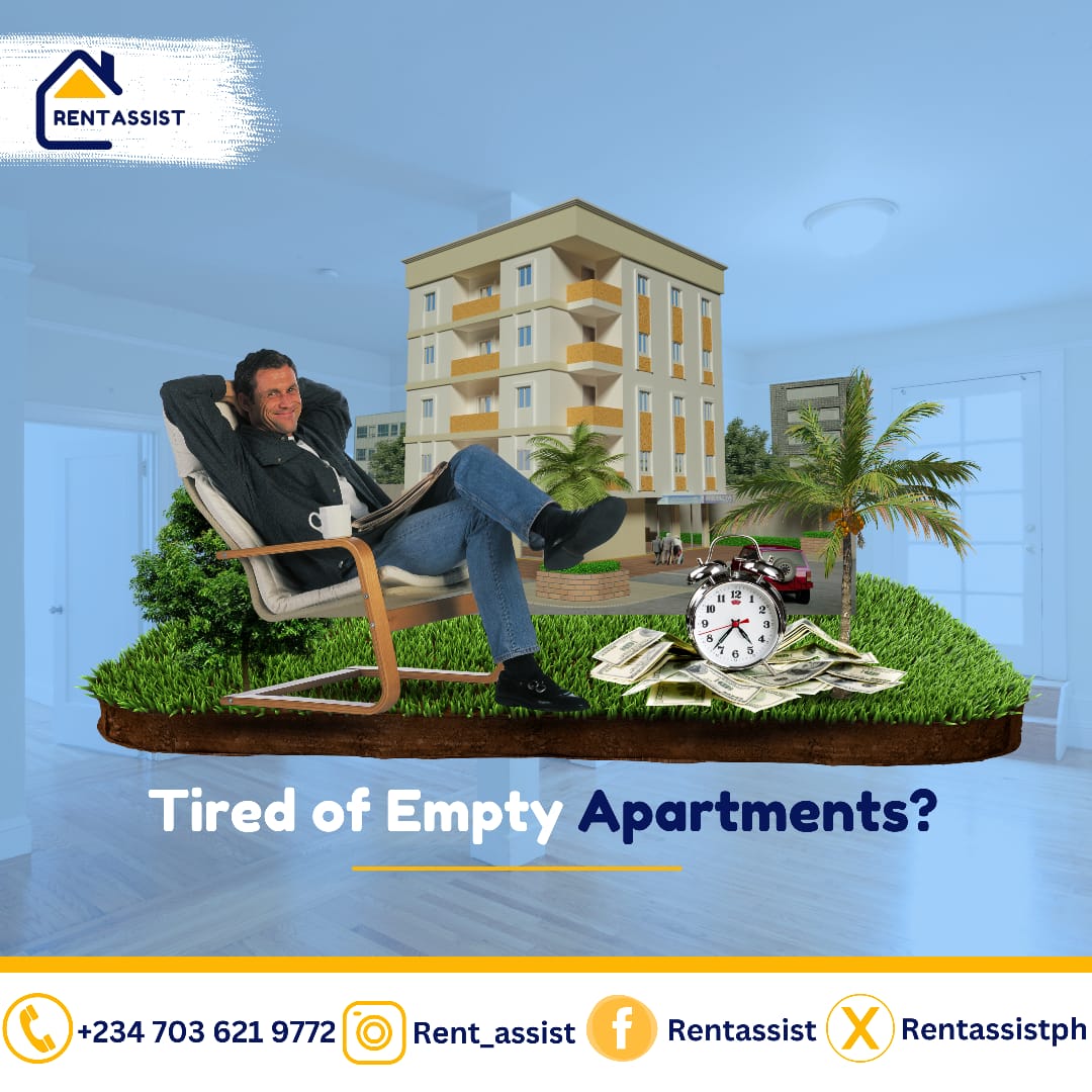 RentAssistPH's tweet photo. Fill Your Vacancies Fast with RentAssist!

Are you tired of empty apartments? RentAssist is here to help you find reliable tenants quickly.

Contact us now and get tenants rushing in!

#rentassistph #firstlady #WeAreNotGoingBack #PastorChris https://t.co/ljV0dInq2b