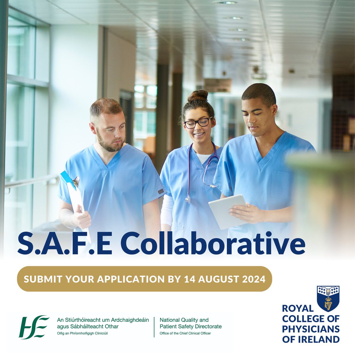 📢 Deadline for SAFE Collaborative extended to 14 August

This course, funded by @NationalQPS, brings together teams from different hospitals to develop quality improvement and patient safety skills. 

2️⃣1️⃣ CPD Credits

Book now 👉 courses.rcpi.ie/product?catalo…