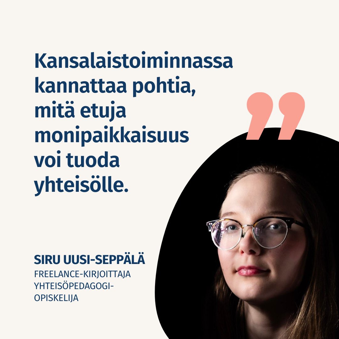Voiko #monipaikkaisuus olla myös tulevaisuuden #vapaaehtoistoiminta'n voimavara? 🔭

#KohtiTulevaa -hankkeen blogissa Siru Uusi-Seppälä kehottaa pohtimaan, millaisia mahdollisuuksia monipaikkaisuus tuo yhteisöille ja niiden kansalaistoiminnalle ➡️
kansalaisareena.fi/monipaikkainen…