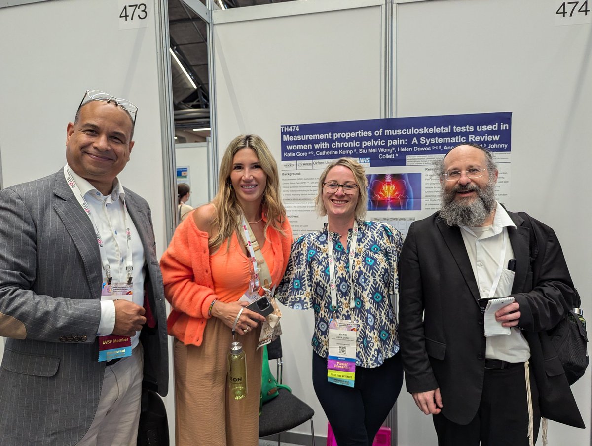 Wonderful to meet the new <a href="/APP_IASP/">Abd and Pelvic Pain</a> team at @Katiegore2022 s fantastic poster on the MSK assessment of persistent #pelvicpain. Follow the APP SIG to hear more from the international abdominopelvic pain community 🌍 <a href="/IASPpain/">IASP</a> <a href="/ThePOGP/">POGP</a> <a href="/PhysioPainAssoc/">PPA</a> #WC2024