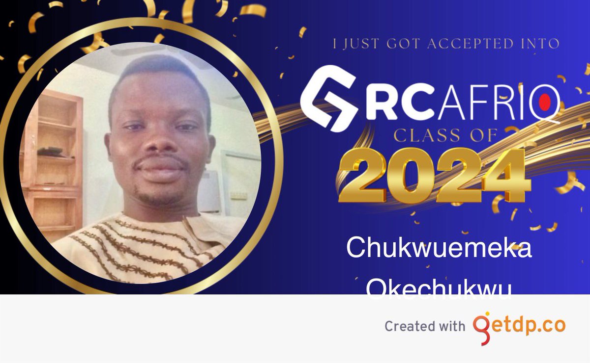 chukwuemekaoa's tweet photo. Excitement alert!
I am excited that I will be joining @GRCAfriq, class of 2024.
Looking forward to all the learnings and opportunities to launch my cyber security career.
#GRCAFRIQClassof2024 #GRCAfriq https://t.co/mhrjnwHKba