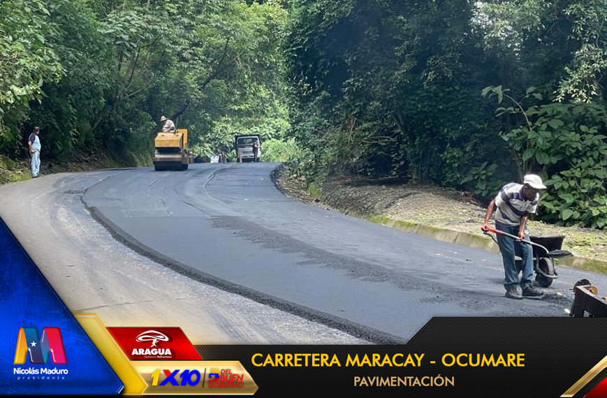 viasdearaguas's tweet photo. 📸🚧Seguimos realizando acciones necesarias con el 1x10 del buen gobierno, pavimentación de la Carretera #Maracay #Ocumare con la aplicación de 120 toneladas.
#PuebloSonrienteYEnPaz 🇻🇪
El progreso vial es el progreso de todos.
@NicolasMaduro @Soykarinacarpio @VTVcanal8 @_Vpsops https://t.co/GhAN2p44RB