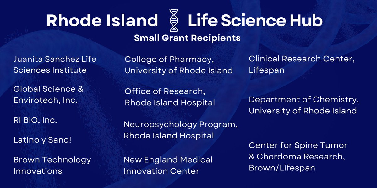 Exciting news! 📣We proudly announce the Hub's first round of small grants to support R.I.'s life sciences sector! These grants will advance education, research, early-stage innovation &amp; community partnerships. Stay tuned for more details! Press release: tinyurl.com/RILSHSmallGran….