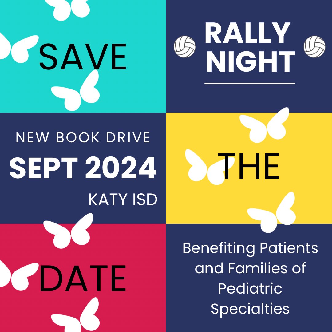 Please join our <a href="/KatyISDAthletic/">Katy ISD Athletics</a> 🏐 Teams as we give back! High School 🏐 Programs will be collecting NEW Children’s Books and Activity Books on 9/13 and Junior High 🏐 Programs on 9/12. 

All donations will benefit Patients and Families of NICUs and Pediatric Specialties!