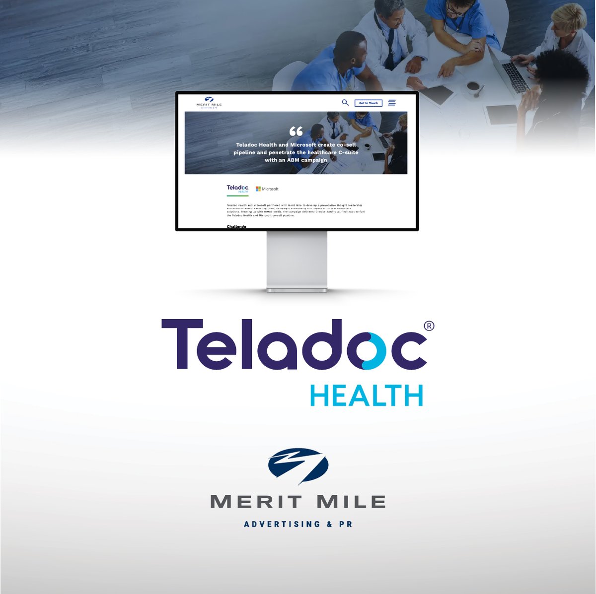 meritmile's tweet photo. AI meets virtual healthcare in the latest engagement with Teladoc Health &amp; Microsoft. Learn how our thought leadership &amp; ABM campaign exceeded lead goals &amp; bolstered the strategic partnership's position as innovative leaders in this space. Case study here: https://t.co/U7Hh0Sh1e7 https://t.co/IUldpAJaon