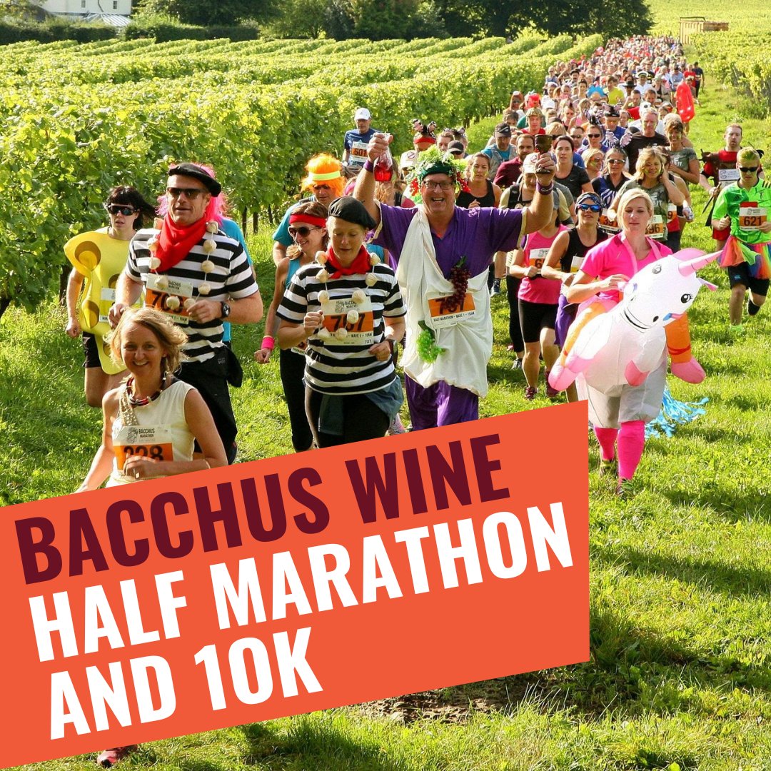 There’s only one month to go until Bacchus Wine Half Marathon &amp; 10k!

Grab your fancy dress and head down to Denbies Vineyard - participants will take part in an exciting race through the vineyard and parts of the South Downs, and enjoy a selection of wine samples produced on the