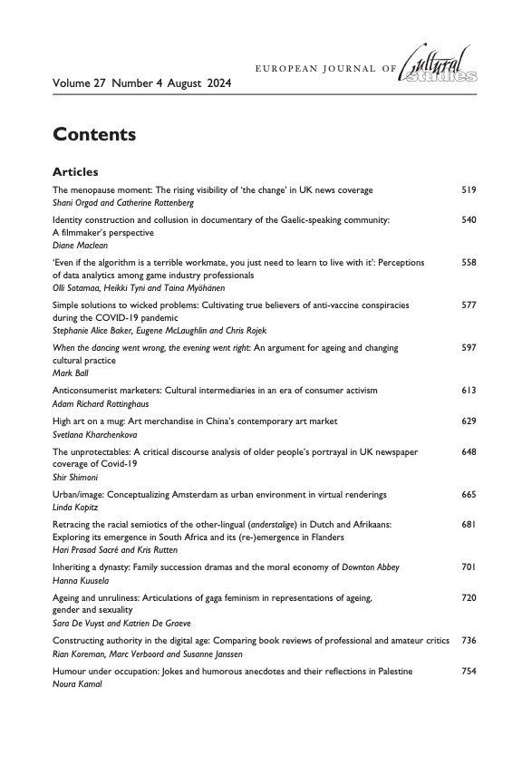 EJCS_Journal's tweet image. Volume 27 Issue 4 is now out in print! 🧵
journals.sagepub.com/toc/ECS/current