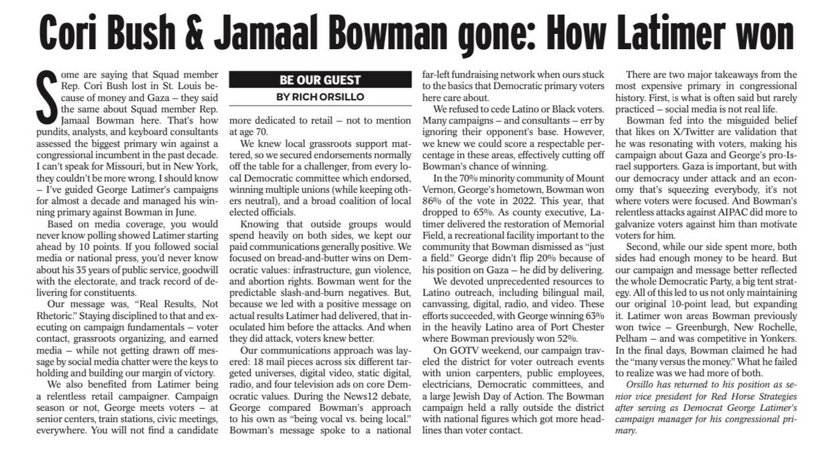 richorsillo's tweet photo. My take on How @LatimerforNY won in today’s @NYDailyNews 

https://t.co/s3hsfXp9S3 https://t.co/w0auSPZhCB