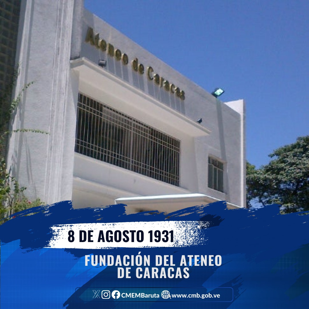 El 8 de agosto de 1931, fue fundado el Ateneo de Caracas por iniciativa de la pianista y compositora valenciana María Luisa Escobar. Esta institución sin fines de lucro, está destinada para fomentar las artes y la cultura.