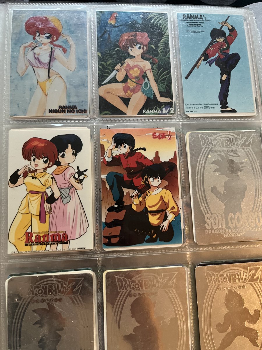vanouchou's tweet image. Je viens de me rappeler que j’ai encore quelques cartes plastifiées (rami card ?) de #ranma ! #cardass #ramicard quelle belle époque 🥰