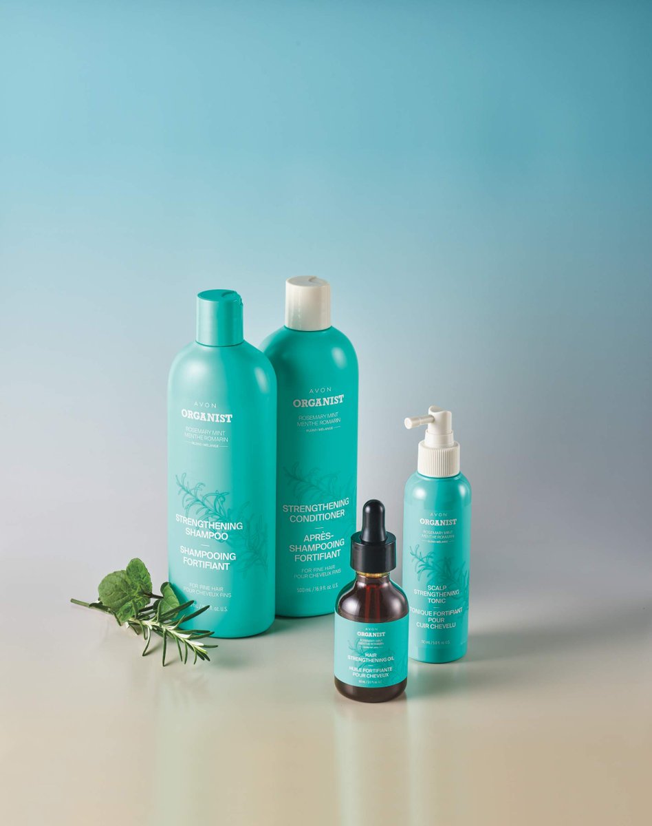 AvonInsider's tweet photo. The perfect hair routine for thinning hair is here! https://t.co/tq4QTnHWGA

1. Before washing hair, massage in the Strengthening Oil as a quick scalp and hair treatment🌿 
2. Wash hair with the Shampoo and Conditioner🌿
3. Spritz the Tonic to scalp🌿
4. Style hair as desired🌿 https://t.co/1J5GLjhdd5