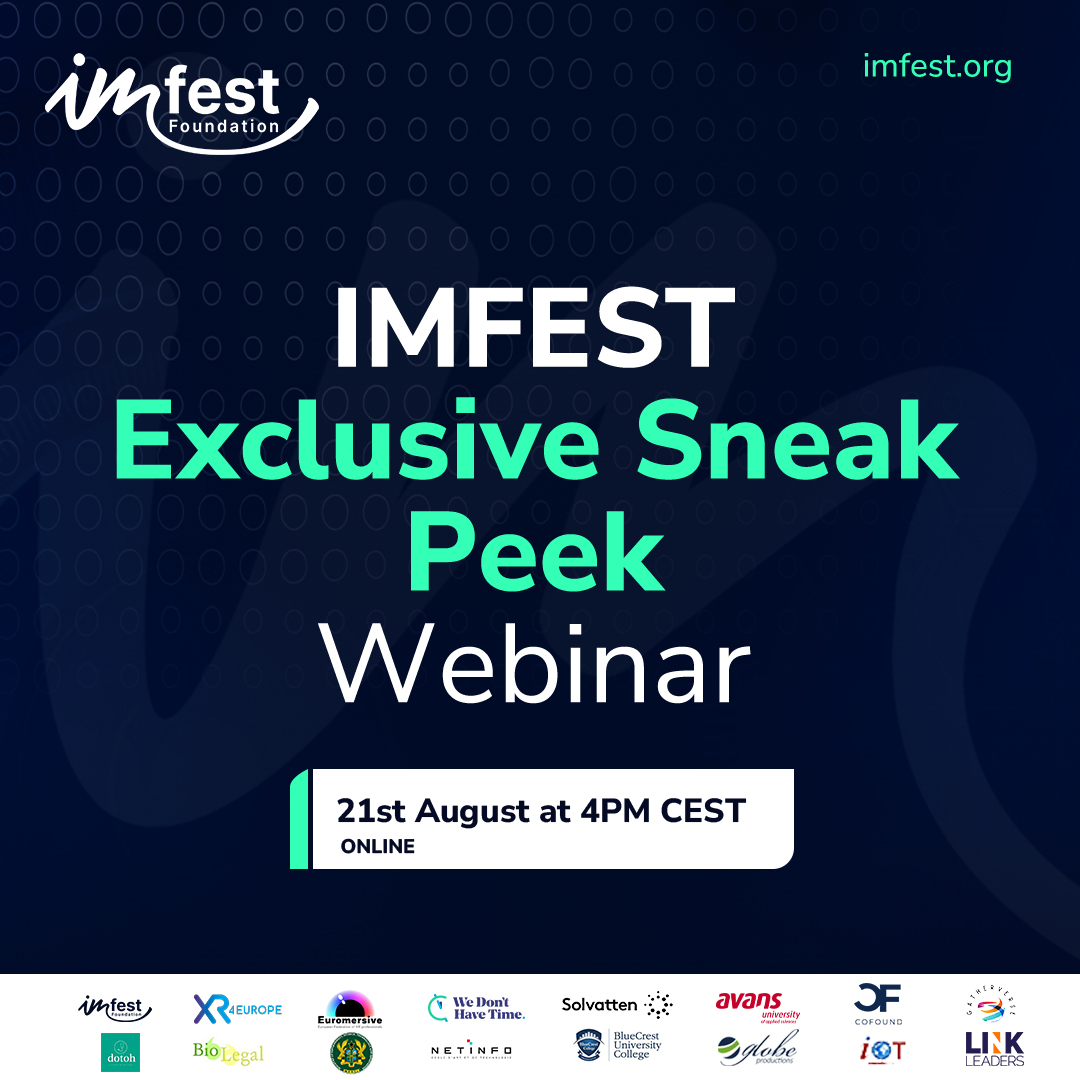 Imfestevent's tweet photo. 🌟 Join Us for the Webinar Sneak Peek 🌟

🚀 IMFEST Online Webinar is here to bring the sneak peek of the upcoming event in Ghana!

🗓 Date: 21st August 2024
⏰ Time: 4pm CEST / 8pm WAT
🔗 Register now to secure your spot: https://t.co/oCxBnVrNBP https://t.co/GiZdAff3VY