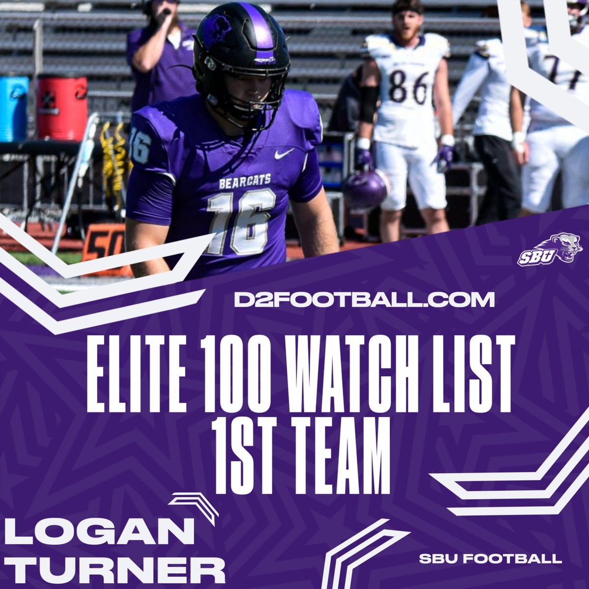 SBU Bearcats Athletics (@sbubearcats) on Twitter photo 👀 out! Logan Turner is on the <a href="/D2Football/">D2Football</a> 1st-team watch list! Turner won 4 All-American awards and the <a href="/GLVCsports/">Great Lakes Valley Conference</a> Special Teams Player of the Year last season! He holds 2 SBU career kicking records going into his Senior season!
#RollCats <a href="/SBU_Football/">SBU Football</a> 👀 out! Logan Turner is on the <a href="/D2Football/">D2Football</a> 1st-team watch list! Turner won 4 All-American awards and the <a href="/GLVCsports/">Great Lakes Valley Conference</a> Special Teams Player of the Year last season! He holds 2 SBU career kicking records going into his Senior season!
#RollCats <a href="/SBU_Football/">SBU Football</a>