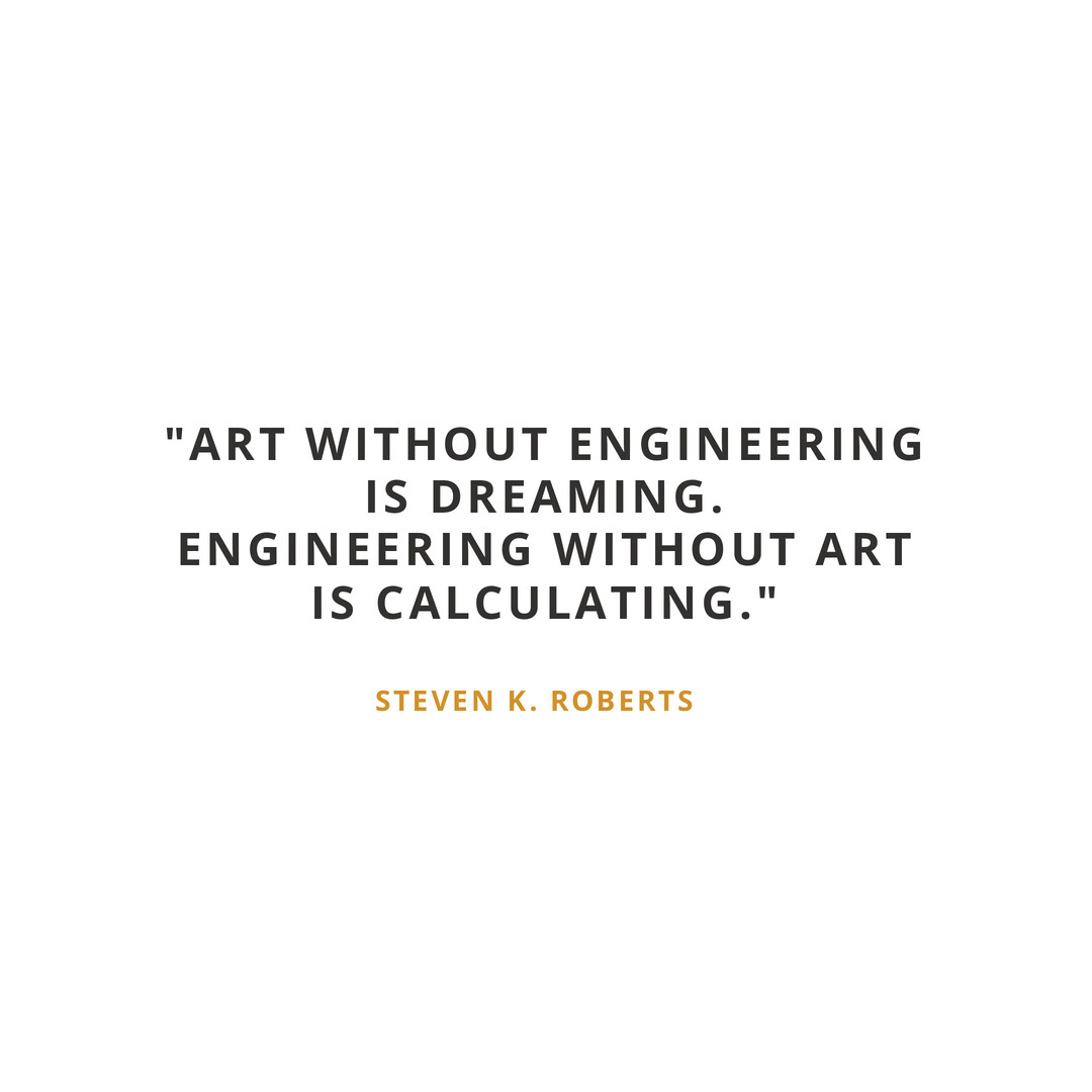 reconlogger's tweet photo. Art without engineering is dreaming. Engineering without art is calculating. - Steven K. Roberts https://t.co/Jlbf6dBVV5