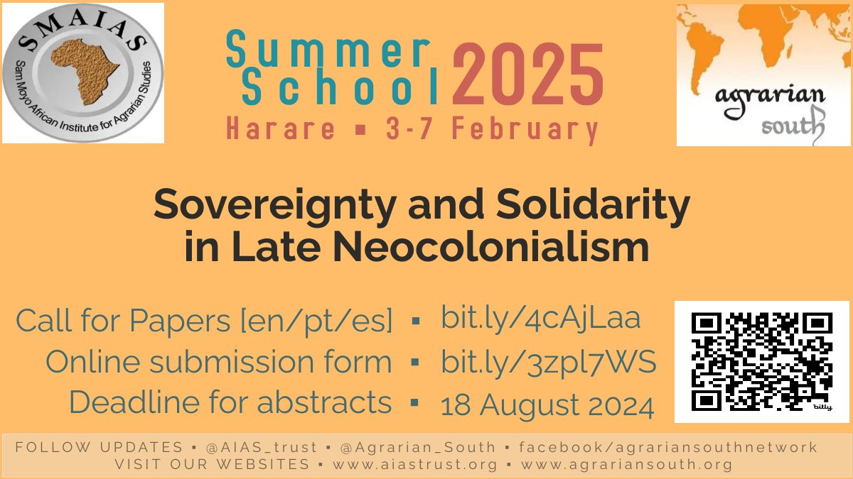 SMAIAS-ASN SUMMER SCHOOL 2025
**Deadline in ten days**
📣 CALL FOR PAPERS
🔻 Sovereignty &amp; Solidarity in Late Neocolonialism
📖 Concept note [EN/PT/ES]: bit.ly/4cAjLaa
📝 Submission: bit.ly/3zpl7WS
🗓 Abstracts due 18 Aug.
TOWARDS A POLYCENTRIC WORLD