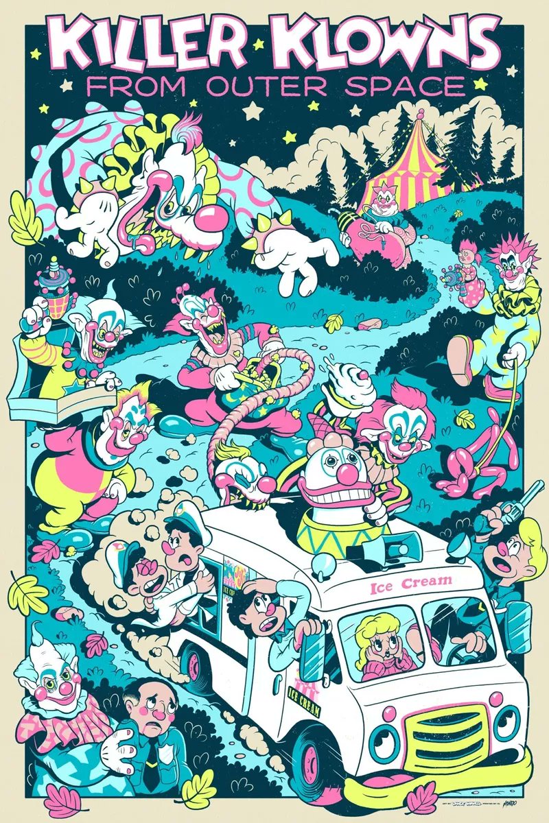 Lizzydizzydoo's tweet photo. @KaijuFluffs Dude you need to check out the limited edition monsterpalooza poster of the klown. If you gush at klown art then you'll melt (like I did) over this. https://t.co/5cXHyt1mij
