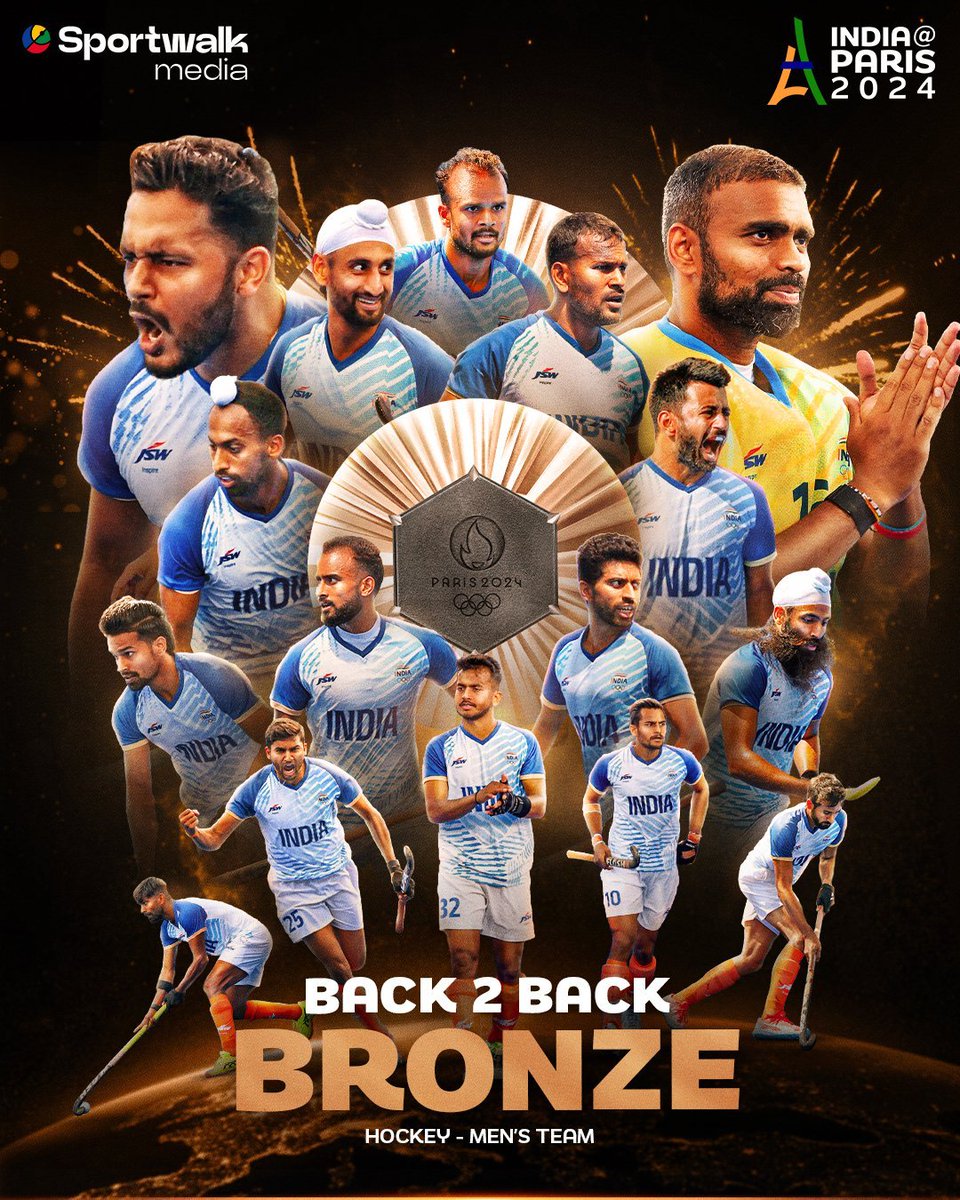 Garuda_Dhwaja's tweet photo. Team India's 🇮🇳  13th historic Olympic Medal in Hockey (Most by any Team) 
Gold  🥇    : 8
Silver 🥈   : 1
Bronze 🥉 : 4

New era begins for the Indian Hockey🏑

Legacy continues.......

#OlympicGames  | #Paris2024 
#Bronze https://t.co/XDsSJ0yHGv