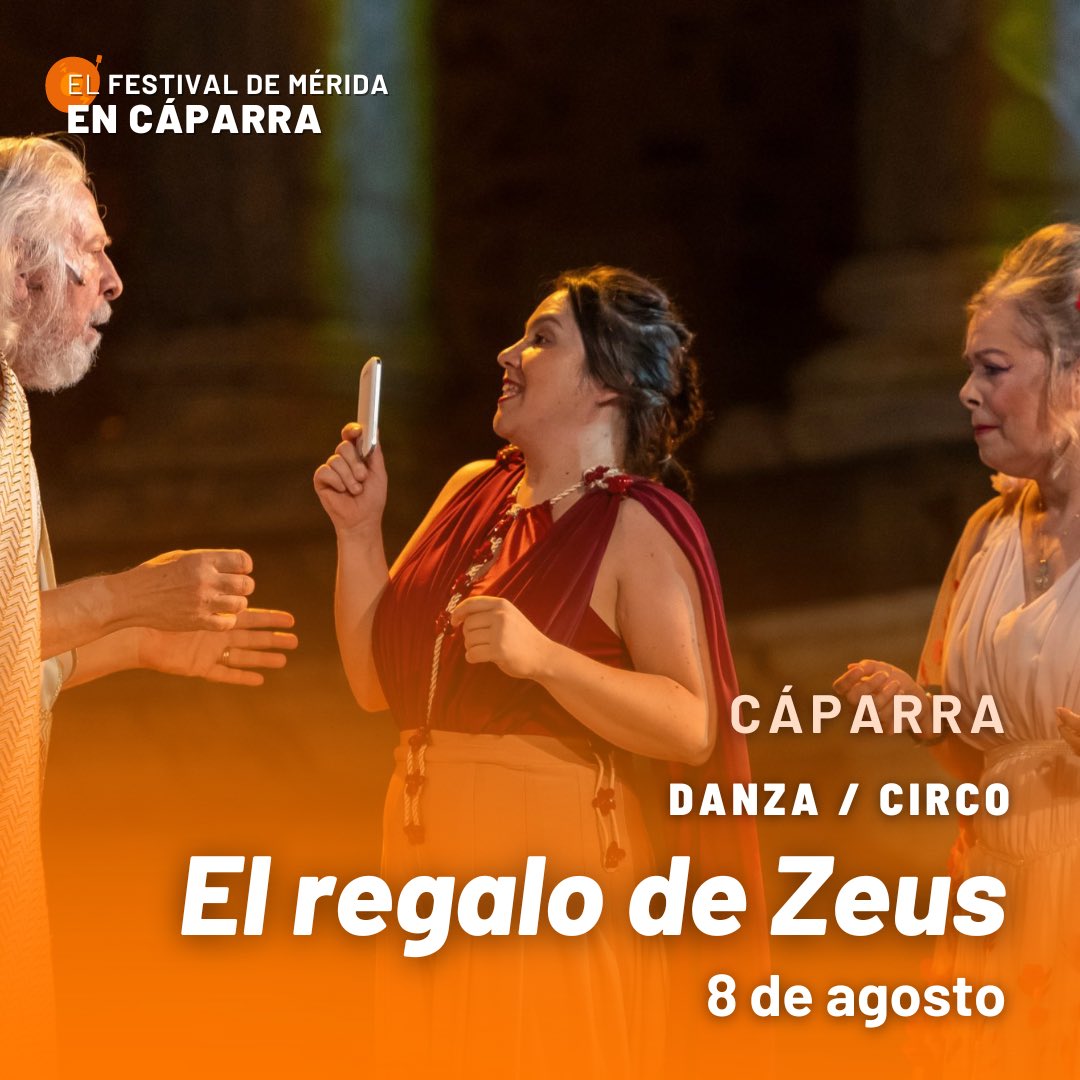 🔶 #Extensiones

❤️‍🔥 ¡Arranca un #viaje de 4 días al corazón del #teatro en Cáparra!

Esta #noche 𝐄𝐥 𝐫𝐞𝐠𝐚𝐥𝐨 𝐝𝐞 𝐙𝐞𝐮𝐬 abre la que será la última extensión de #Merida70 🧡

¡Os esperamos!

#FestivaldeMerida #Festival #TeatroClasico