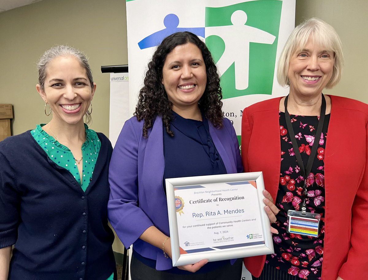 BNHC (Brockton, MA) (@bnhcbrockton) on Twitter photo HONORING A PUBLIC HEALTH HERO — BNHC was thrilled to have the chance during Health Center Week to thank #Brockton Rep. Rita Mendes for her dedication to BNHC. <a href="/SenMarkey/">Ed Markey</a> <a href="/HCAdvocacy/">NACHC Advocacy Network</a>
<a href="/marepritamendes/">State Representative Rita Mendes</a> <a href="/NACHC/">NACHC</a> #NHCW24 @ValueCHCs <a href="/MassLeague/">Mass League of CHCs</a> HONORING A PUBLIC HEALTH HERO — BNHC was thrilled to have the chance during Health Center Week to thank #Brockton Rep. Rita Mendes for her dedication to BNHC. <a href="/SenMarkey/">Ed Markey</a> <a href="/HCAdvocacy/">NACHC Advocacy Network</a>
<a href="/marepritamendes/">State Representative Rita Mendes</a> <a href="/NACHC/">NACHC</a> #NHCW24 @ValueCHCs <a href="/MassLeague/">Mass League of CHCs</a>