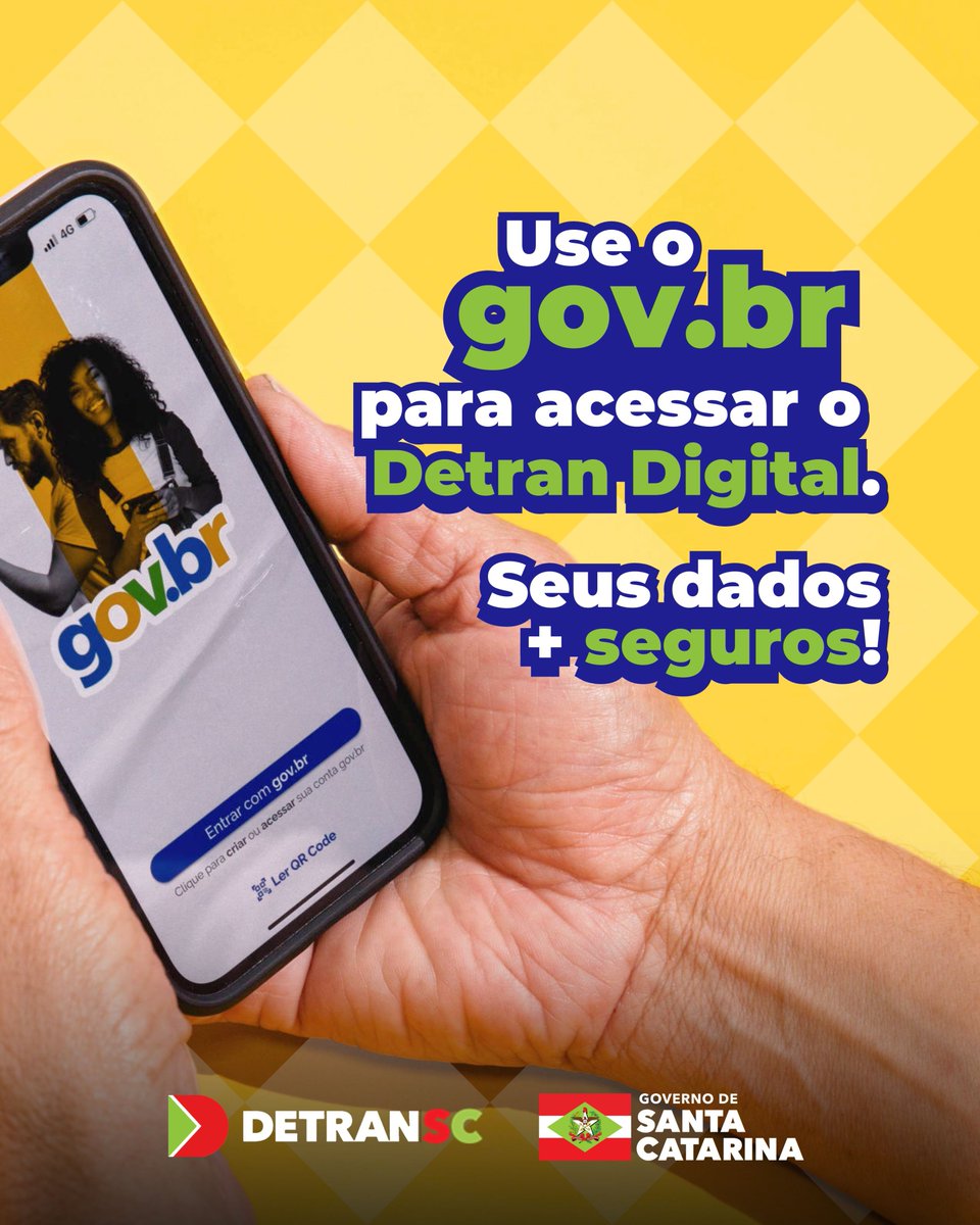 DetranSC's tweet image. Atenção! Agora é necessário ter um cadastro no Gov.Br para acessar o site do Detran/SC. A medida visa proteger os dados dos cidadãos e combater fraudes. 🚗🔒 #DetranSC #ConsultaVeículo #GovBr #Segurança