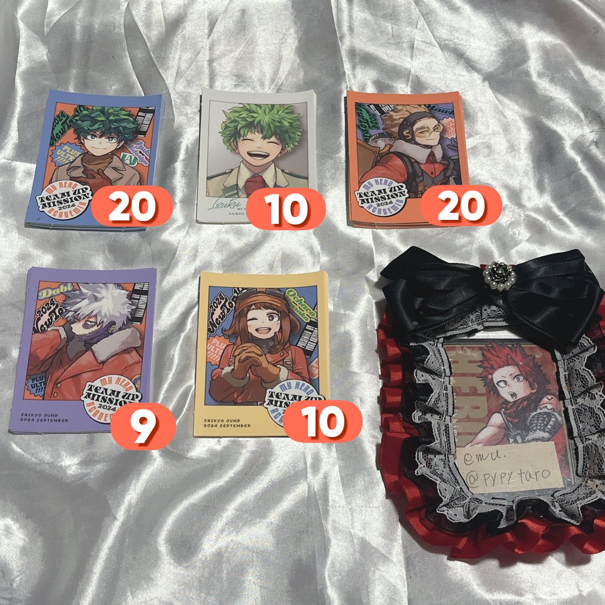 pypytaro's tweet photo. 【交換】 僕のヒーローアカデミア ヒロアカ 最強ジャンプ 2024年 9月号 ステッカー

譲⇒ 画像1

求⇒同種 切島 飯田(友人分)

※友人分は切島含むお取引のみ
※郵送でのお取引

検索からでも、お気軽にお声掛け下さい！ https://t.co/NAmHRYKNsv