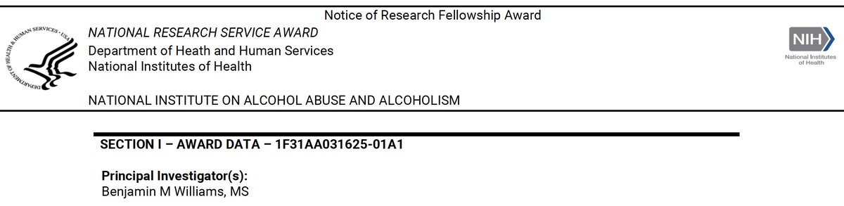 Sam Centanni (@samcentanni) on Twitter photo Big congrats to PhD student Ben Williams on receiving the Notice of Award for his F31! Proud to have our first NRSA fellow in the lab. Huge thanks to <a href="/NIAAAnews/">NIAAA News</a> for supporting Ben's exciting studies! Big congrats to PhD student Ben Williams on receiving the Notice of Award for his F31! Proud to have our first NRSA fellow in the lab. Huge thanks to <a href="/NIAAAnews/">NIAAA News</a> for supporting Ben's exciting studies!
