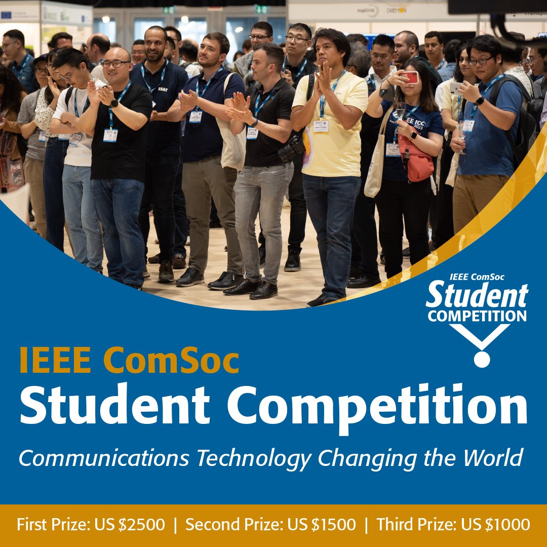 ComSoc's tweet photo. The ComSoc Student Competition recognizes students who demonstrate the ability to improve people’s lives through the application of communication technology to contribute to a better future.

Submit your project today: https://t.co/AwnyxjoUpp

Deadline 1 Sept. https://t.co/5VTq3C5Zap