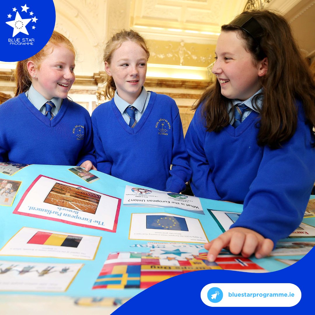 emireland's tweet photo. ๐คWhat does the #BlueStarProgramme involve?
The Programme centres around 4 core learning pillars:
โญHistory, Geography, Institutions, and Culture & Creativity.
Teachers can implement the programme to complement the national curriculum.
Learn more ๐ https://t.co/kXEb3CZQdY https://t.co/ck81Syhprp