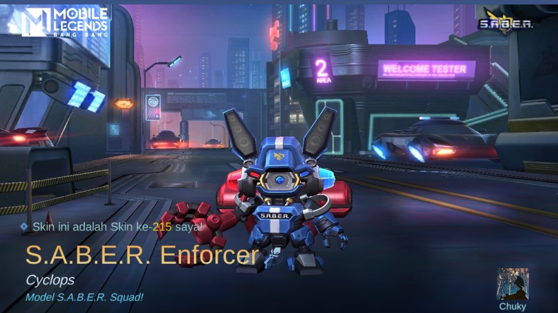 Oby_Chukz's tweet photo. Saya baru saja mendapatkan Skin baru S.A.B.E.R. Enforcer di Mobile Legends: Bang Bang! Ayo kita berhadapan melawan Player MOBA terbaik dunia bersama-sama! 
https://t.co/gjQsBMek4V https://t.co/YyXT6rBOI9