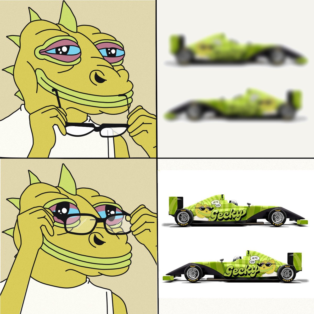 This is why we have slightly simplified the original drawing style, so that it easier to adapt into memes.

Gecko's as animals are adaptive, fast and look witty. 

This is the type of direction we will be taking with Gecky.

At the same time this is also why we believe a fully