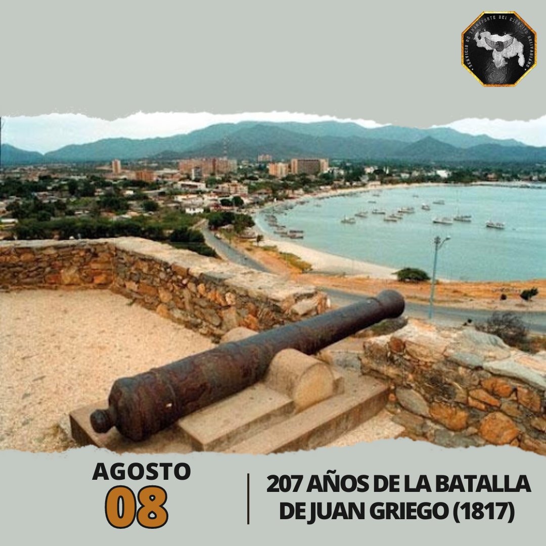 ServTransp_EJB's tweet photo. 🗓️ #08Ago || Conmemoramos los 207 años de la Batalla de Juan Griego, un enfrentamiento crucial en nuestra lucha por la independencia. En 1817, valientes patriotas se alzaron en armas en la isla de Margarita, demostrando que el deseo de libertad no conoce límites ni fronteras. https://t.co/djs4Fhgn3z