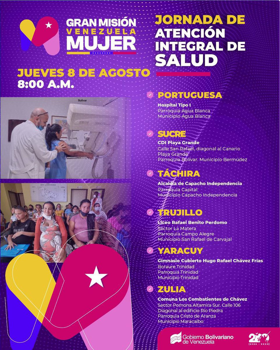 Car51Brigada's tweet photo. #8Ago
¡Acércate!
Recibe atención médica personalizada y orientación para tú salud y bienestar. 
@mvenezuelamujer diseñada por el Presidente @NicolasMaduro con cariño para nuestras mujeres.
#PuebloSonrienteYEnPaz #CienciaParaLaVida 
@Gabrielasjr @LaRosaInfoVE @BrigadasCHCH https://t.co/29DaZV8lkH
