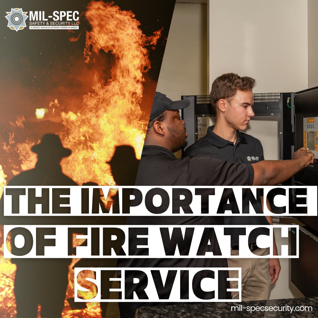 SecurityMil's tweet photo. 𝐖𝐡𝐲 𝐚𝐫𝐞 𝐅𝐢𝐫𝐞 𝐖𝐚𝐭𝐜𝐡 𝐒𝐞𝐫𝐯𝐢𝐜𝐞𝐬 𝐜𝐫𝐮𝐜𝐢𝐚𝐥? 

At Mil-Spec Safety &amp; Security, we prevent fires before they start with proactive monitoring, protecting lives and property. Invest in fire watch services for peace of mind and a safer tomorrow. https://t.co/15lShozoSS