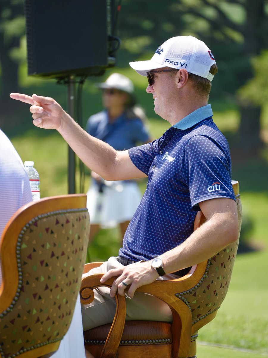 AJGAGolf's tweet photo. “You can make whatever you need or want out of what you have.” - @JustinThomas34 

Justin &amp; @mthomaslogo shared some words of wisdom and encouragement with the field during the #JustinThomasJr Q&amp;A! https://t.co/3CDPEug1IS
