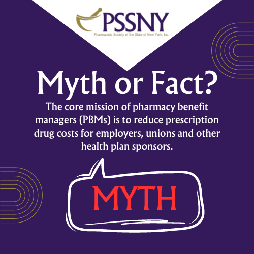 NY_Pharmacists's tweet photo. The sole responsibility of PBMs is to provide profit to their shareholders, not lower drug prices. In fact, drug prices have gone up since PBMs were introduced into the pharmacy marketplace. Visit https://t.co/5EbUXRdxKW to learn how you can help fight against PBMs. #PSSNY #PBMs https://t.co/ar1bxuEe3X
