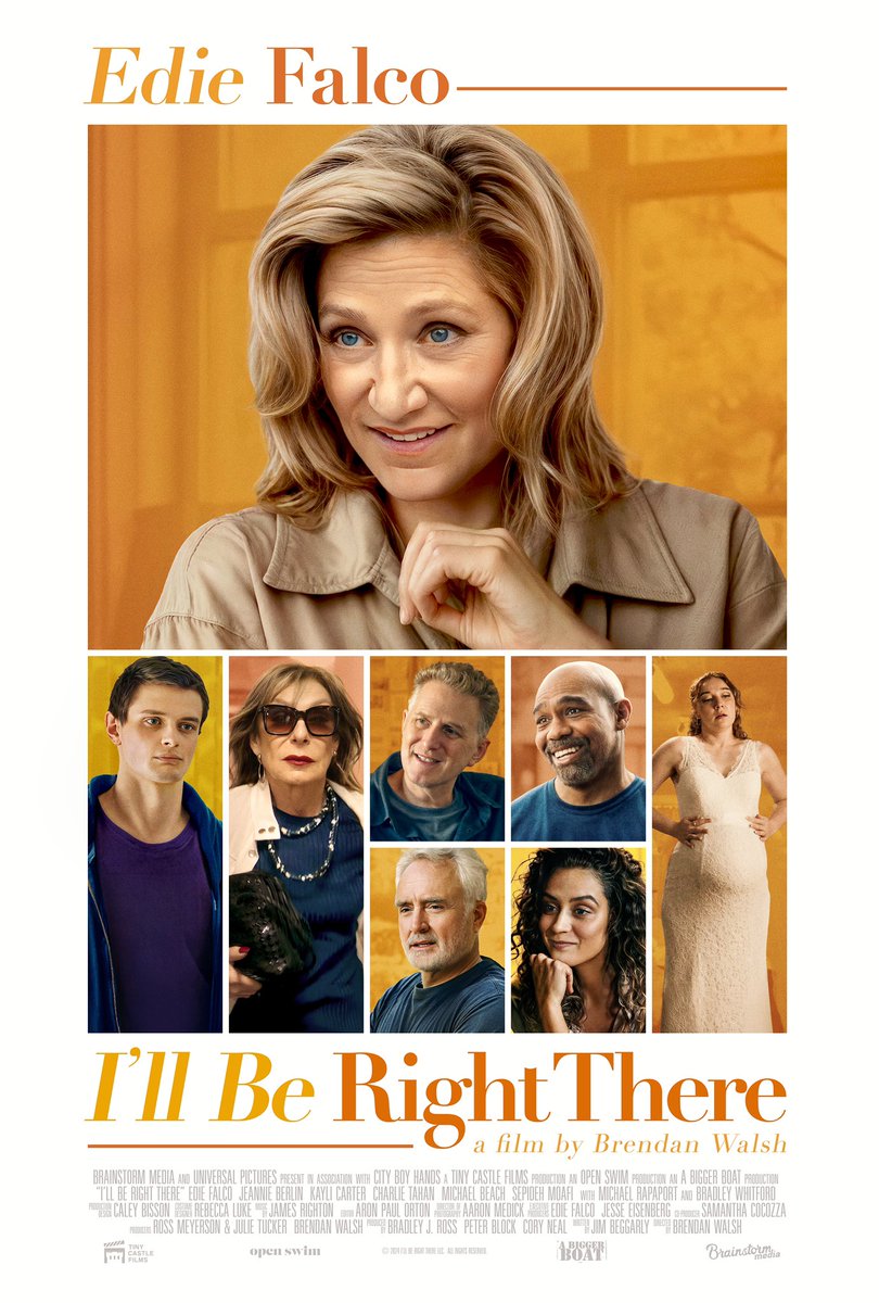 Exclusive new poster for ‘I’LL BE RIGHT THERE’ starring Edie Falco, Jeannie Berlin, Charlie Tahan, Kayli Carter, Bradley Whitford, and more.

Edie Falco reunites with director Brendan Walsh, known for their collaboration on ‘NURSE JACKIE.’

In theaters September 6, 2024.