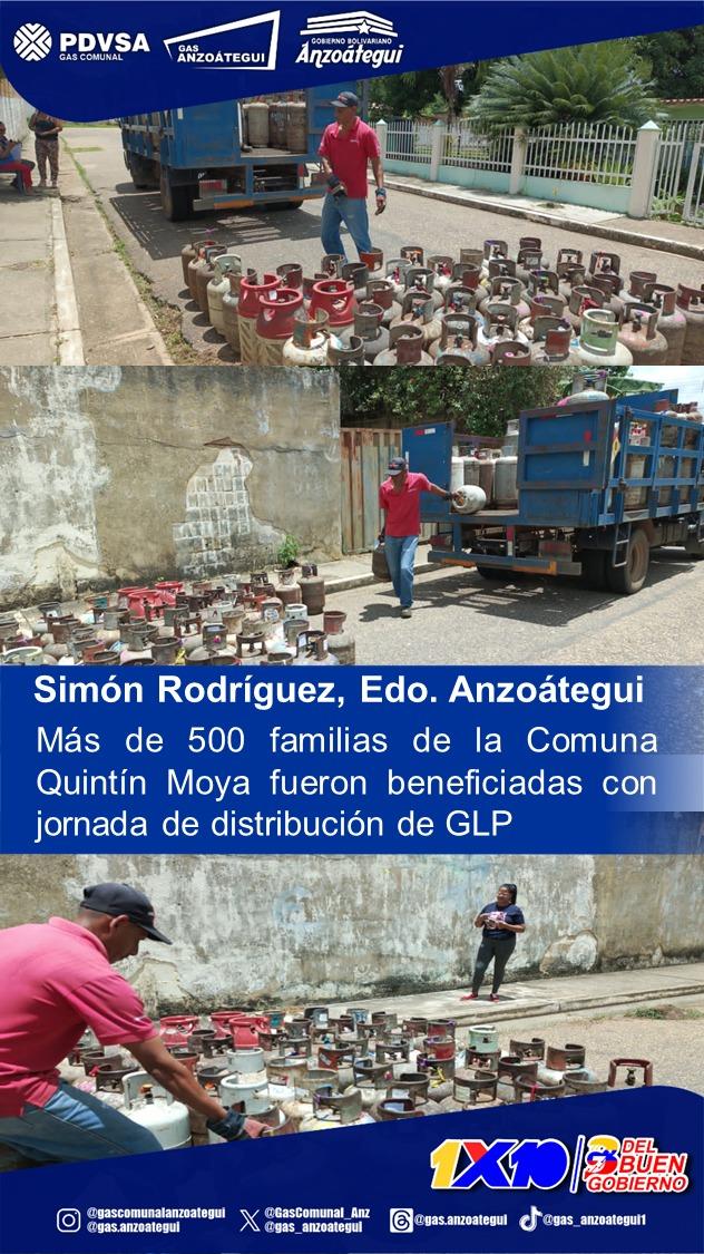 Con despliegue enmarcado en el 1X10 del Buen Gobierno, PDVSA Gas Comunal y Gas Anzoátegui, llevaron el servicio de GLP a más de 500 familias  de la comuna Quintín Moya del municipio Simón Rodríguez 
"Construyendo un Destino Próspero"
<a href="/NicolasMaduro/">Nicolás Maduro</a> <a href="/luismarcanos/">Luis Marcano</a>