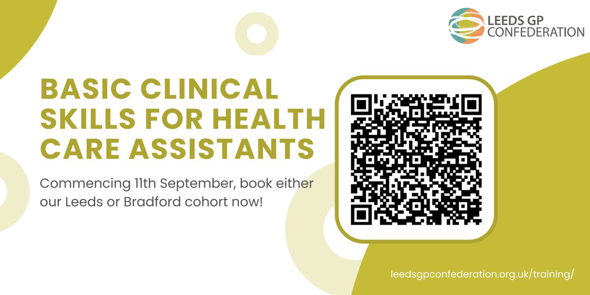 LeedsGp's tweet image. 📚 Basic Clinical Skills for Health Care Assistants

Course Details:

- Leeds Cohort 2: Starts 11th Sept - medtribe.com/courses/basic-…

- Bradford Cohort: Starts 11th Sept - medtribe.com/courses/basic-…

#HealthCareTraining #HCAs #ProfessionalDevelopment #WestYorkshire