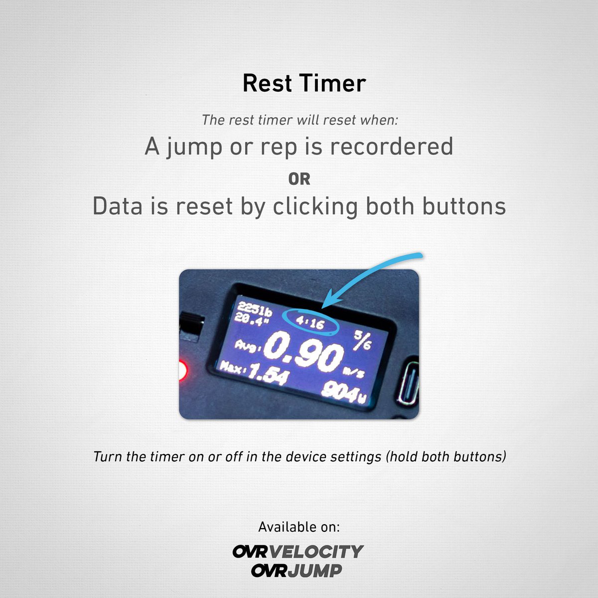 OVRPerformance's tweet image. Struggling to keep track of your rest periods? Our devices feature an automatic rest timer that starts and stops with each rep. 

Built for athletes and coaches... by athletes and coaches. #MetricsMadeEasy