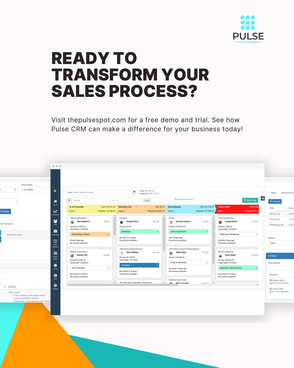 PulseTechCRM's tweet image. Unlock the power of your sales process with Pulse CRM! Our intuitive Sales Pipelines make every step, from contact to conversion, a breeze. Nurture leads effortlessly.

#SalesAutomation #PulseCRM
