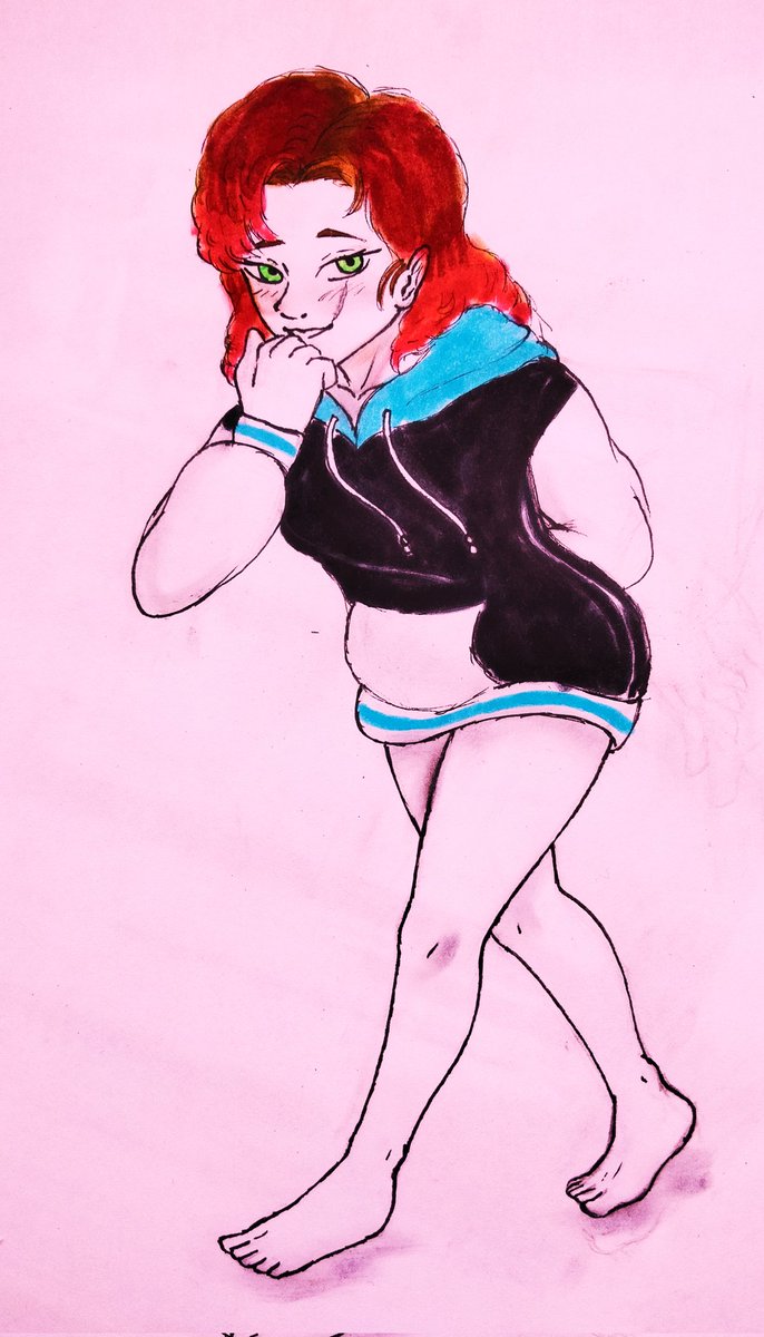 Hair down + real haircolour and eyecolour uvu 🤎❤️
•
#art #doodle