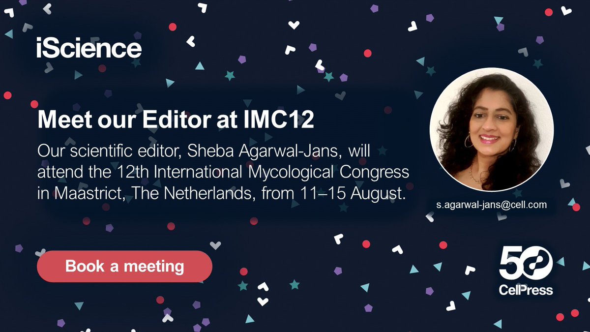 Do you have a paper that you would like to discuss with one of our iScience editors? Sheba (@shebaaj) will be attending @IMC12nl between 11-15 August. Book an in-person or virtual meeting with her here: hubs.li/Q02Krw8r0