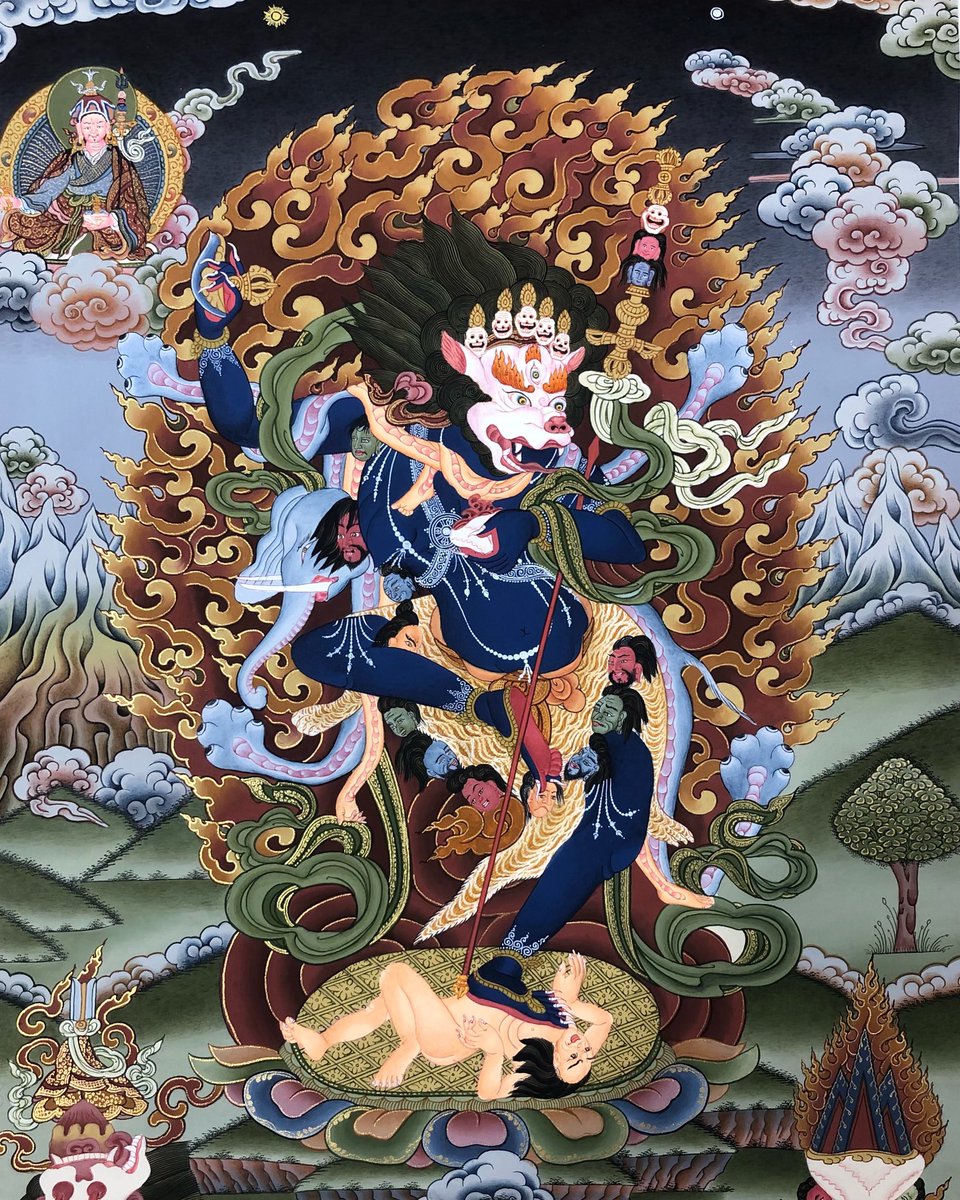 lama_thanka's tweet photo. The Lion-Faced Dakini (Simhamukha).
.
.
.
.
.
#Thangka #thankapainting #lamathankapaintingschool #himalayan #art #yogini #lionfaced #sengdongma #simhamukha #samadhi #chod #guru #dakini #wrathful #deity #mindfullness #livingheritage #heritage #compassion #tantric #dhamma https://t.co/agTCEEqgI3